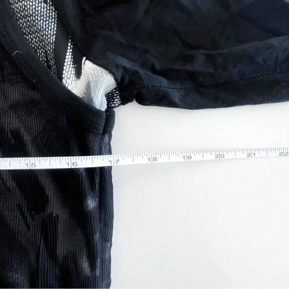 Laura Petites Party Blouse Sheer Vest Rhinestones Sequins Lace Tunic Women's M - Picture 6 of 8